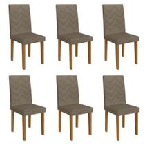 Kit 6 Cadeiras De Jantar Estofadas 43,5cm Multimóveis CR50218 Cacau Kit 6 Cadeiras De Jantar Estofadas 43,5cm Multimóveis CR50218 Cacau