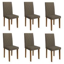 Kit 6 Cadeiras de Jantar Estofadas 43,5cm Multimóveis CR50220