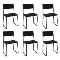 Kit 6 Cadeiras de Jantar Estofadas Angra - Preta - ASTURIAS