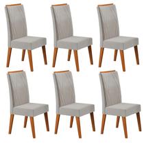Kit 6 Cadeiras de Jantar Estofadas em Madeira Maciça Vegas Yescasa Kit 6 Cadeiras de Jantar Estofadas em Madeira Maciça Vegas Yescasa