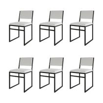 Kit 6 Cadeiras De Jantar Industrial Isa Assento material sintético Branco Kit 6 Cadeiras De Jantar Industrial Isa Assento material sintético Branco