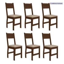 Kit 6 Cadeiras de Jantar MDF Milano Marrom/Amendoa/Savana Kit 6 Cadeiras de Jantar MDF Milano Marrom/Amendoa/Savana