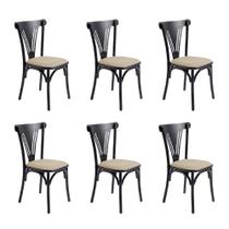 Kit 6 Cadeiras de Jantar Paris Luxo Aço Resistente para Sala de Estar e Área Gourmet - Preta/bege Kit 6 Cadeiras de Jantar Paris Luxo Aço Resistente para Sala de Estar e Área Gourmet - Preta/bege