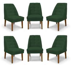 Kit 6 Cadeiras De Jantar Paris Suede Verde - Meular Decor