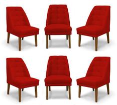 Kit 6 Cadeiras De Jantar Paris Suede Vermelho - Meular Decor