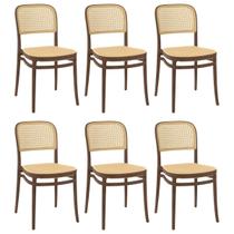 Kit 6 Cadeiras de Jantar Roma para Sala e Cozinha - Marrom