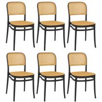 Kit 6 Cadeiras de Jantar Roma para Sala e Cozinha - Preto