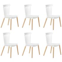 Kit 6 Cadeiras de Jantar Windsor Branca