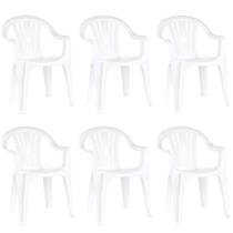 Kit 6 Cadeiras De Plástico Global Branca Festa Evento