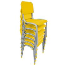 Kit 6 cadeiras De Plástico Infantil Polipropileno LG flex Reforçada Empilhável Amarela