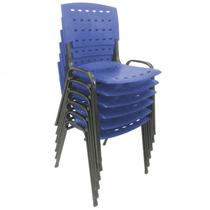 Kit 6 Cadeiras de Plástico Polipropileno LG flex Reforçada Empilhável Azul - LG Flex Cadeiras