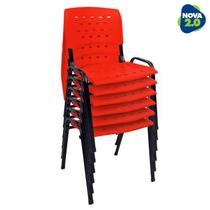 Kit 6 Cadeiras de Plástico Polipropileno LG flex Reforçada Empilhável Vermelha Kit 6 Cadeiras de Plástico Polipropileno LG flex Reforçada Empilhável Vermelha