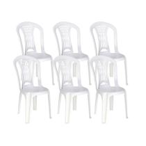 Kit 6 Cadeiras de Plástico Sem Braço Laguna Tramontina Basic