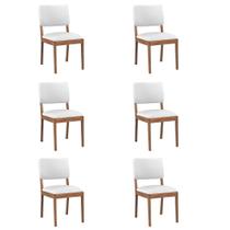 Kit 6 Cadeiras Decorativa Sala de jantar Luxo Julia Facto Branco - Mozzelar Kit 6 Cadeiras Decorativa Sala de jantar Luxo Julia Facto Branco - Mozzelar