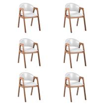 Kit 6 Cadeiras Decorativa Sala de Jantar Luxo Larissa Facto Branco - Mozzelar Kit 6 Cadeiras Decorativa Sala de Jantar Luxo Larissa Facto Branco - Mozzelar