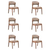 Kit 6 Cadeiras Decorativa Sala de Jantar Luxo Luna Facto Fendi - Mozzelar