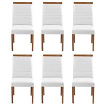 Kit 6 Cadeiras Decorativas Sala de Jantar Luxo Sueli Facto Branco - Mozzelar