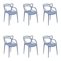 Kit 6 Cadeiras Decorativas Sala e Cozinha Feliti (PP) Azul Caribe G56 - Gran Belo