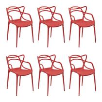 Kit 6 Cadeiras Decorativas Sala e Cozinha Feliti (PP) Vermelha G56 - Gran Belo
