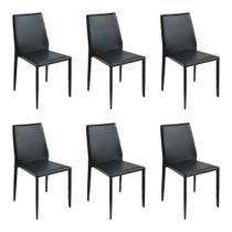 Kit 6 Cadeiras Decorativas Sala e Cozinha Karma PVC Preta G56 - Gran Belo Kit 6 Cadeiras Decorativas Sala e Cozinha Karma PVC Preta G56 - Gran Belo