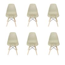 Kit 6 Cadeiras Eames Design Colméia Eloisa Bege