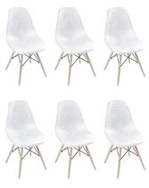 Kit 6 Cadeiras Eames Design Colméia Eloisa Branco