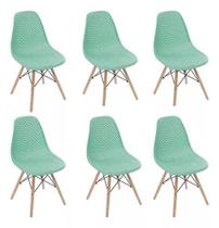 Kit 6 Cadeiras Eames Design Colméia Eloisa Verde - Homelandia
