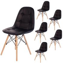 Kit 6 Cadeiras Eames Eiffel Estofada Botonê 130C