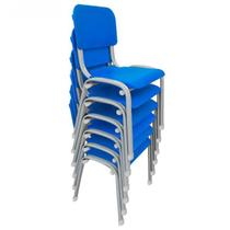 Kit 6 cadeiras escolar infantil lg flex empilhavel t3 - LG FLEX CADEIRAS