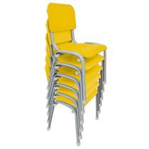 Kit 6 cadeiras escolar infantil lg flex empilhavel t4