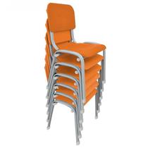 Kit 6 cadeiras escolar infantil lg flex empilhavel t4