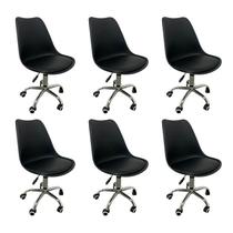 Kit 6 Cadeiras Escritório Secretária Decorativa Eames Chicago Kit 6 Cadeiras Escritório Secretária Decorativa Eames Chicago