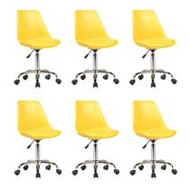 Kit 6 Cadeiras Escritório Secretária Decorativa Eames Chicago Kit 6 Cadeiras Escritório Secretária Decorativa Eames Chicago
