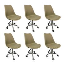 Kit 6 Cadeiras Escritório Secretária Decorativa Eames Chicago Kit 6 Cadeiras Escritório Secretária Decorativa Eames Chicago