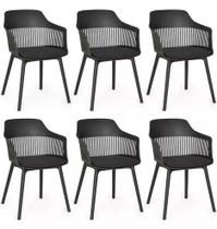 Kit 6 Cadeiras Estofada Jantar Cozinha Marcela - Preto