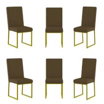 Kit 6 Cadeiras Estofadas Base de Ferro Para Mesa De Jantar
