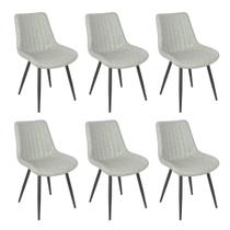 Kit 6 cadeiras estofadas design industrial Chicago Cinza Claro Kit 6 cadeiras estofadas design industrial Chicago Cinza Claro