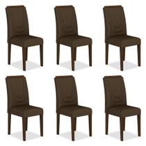 Kit 6 Cadeiras Estofadas Lima Imbuia/marrom - Móveis Arapongas