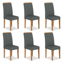 Kit 6 Cadeiras Estofadas Londres Cinamomo/cinza - Moveis Arapongas
