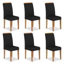 Kit 6 Cadeiras Estofadas Londres Cinamomo/preto - Moveis Arapongas