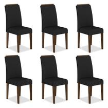 Kit 6 Cadeiras Estofadas Londres Imbuia/preto - Moveis Arapongas