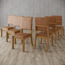 Kit 6 Cadeiras Estofadas para Mesa de Jantar - Milla Plus