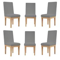 Kit 6 Cadeiras Estofadas Reforçada Mesa De Jantar Grafite Kit 6 Cadeiras Estofadas Reforçada Mesa De Jantar Grafite