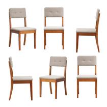Kit 6 Cadeiras Estofadas Tiê CabeCasa MadeiraOriginals