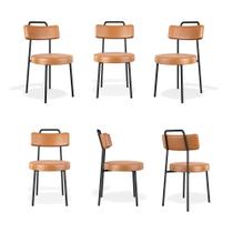 Kit 6 Cadeiras Fixa Ster material sintético Whisky Recepção - Belliv Decor