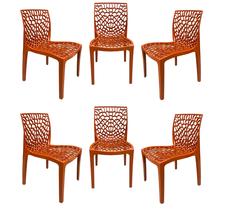 kit 6 Cadeiras Gruvyer Terracota Moderna Empilhavel Sala de Jantar pousadas kit 6 Cadeiras Gruvyer Terracota Moderna Empilhavel Sala de Jantar pousadas