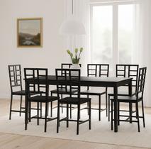 Kit 6 Cadeiras Industrial Cozinha Área Externa e lazer Lorena Assento Preto Kit 6 Cadeiras Industrial Cozinha Área Externa e lazer Lorena Assento Preto