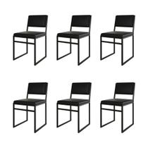 Kit 6 Cadeiras Industrial Isa material sintético Preto para Mesa Sala de Jantar Cozinha - Preto Kit 6 Cadeiras Industrial Isa material sintético Preto para Mesa Sala de Jantar Cozinha - Preto