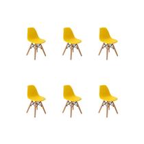 Kit 6 Cadeiras Infantil Eiffel Amarela PP Braço