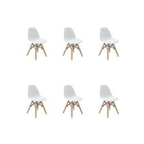 Kit 6 Cadeiras Infantil Eiffel Branca PP Braço